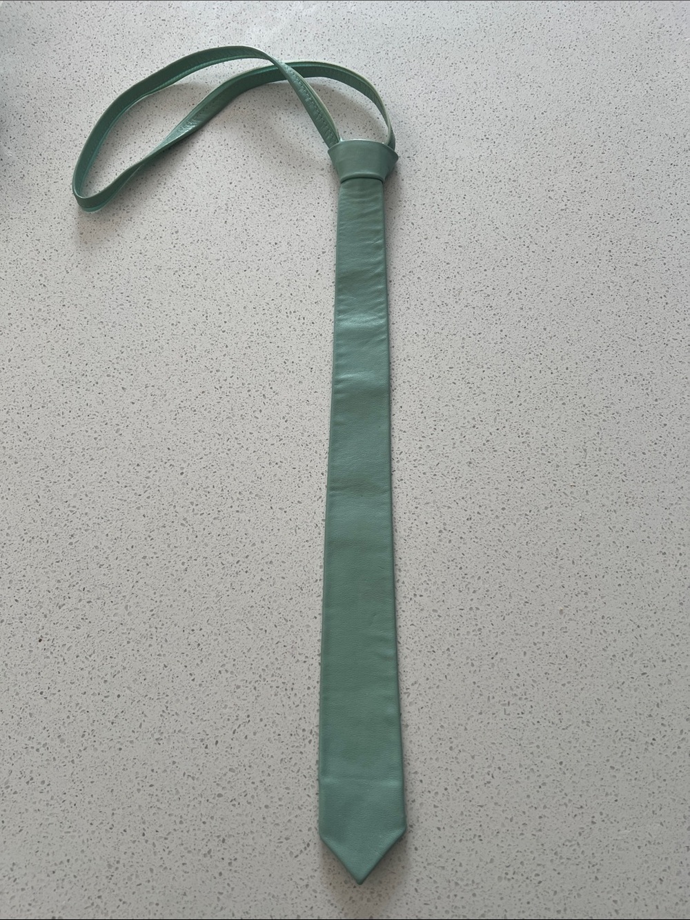 Vintage Sea Foam Green Leather tie
